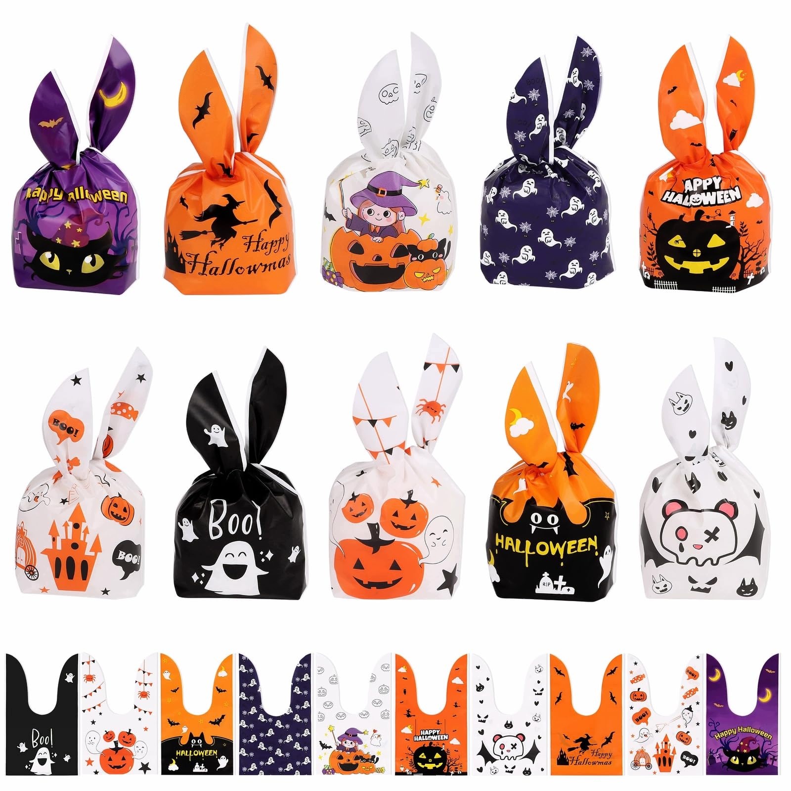 Sáčky Na Bonbóny 100 Ks Halloween 10 Vzorů Tašky Na Sladkosti