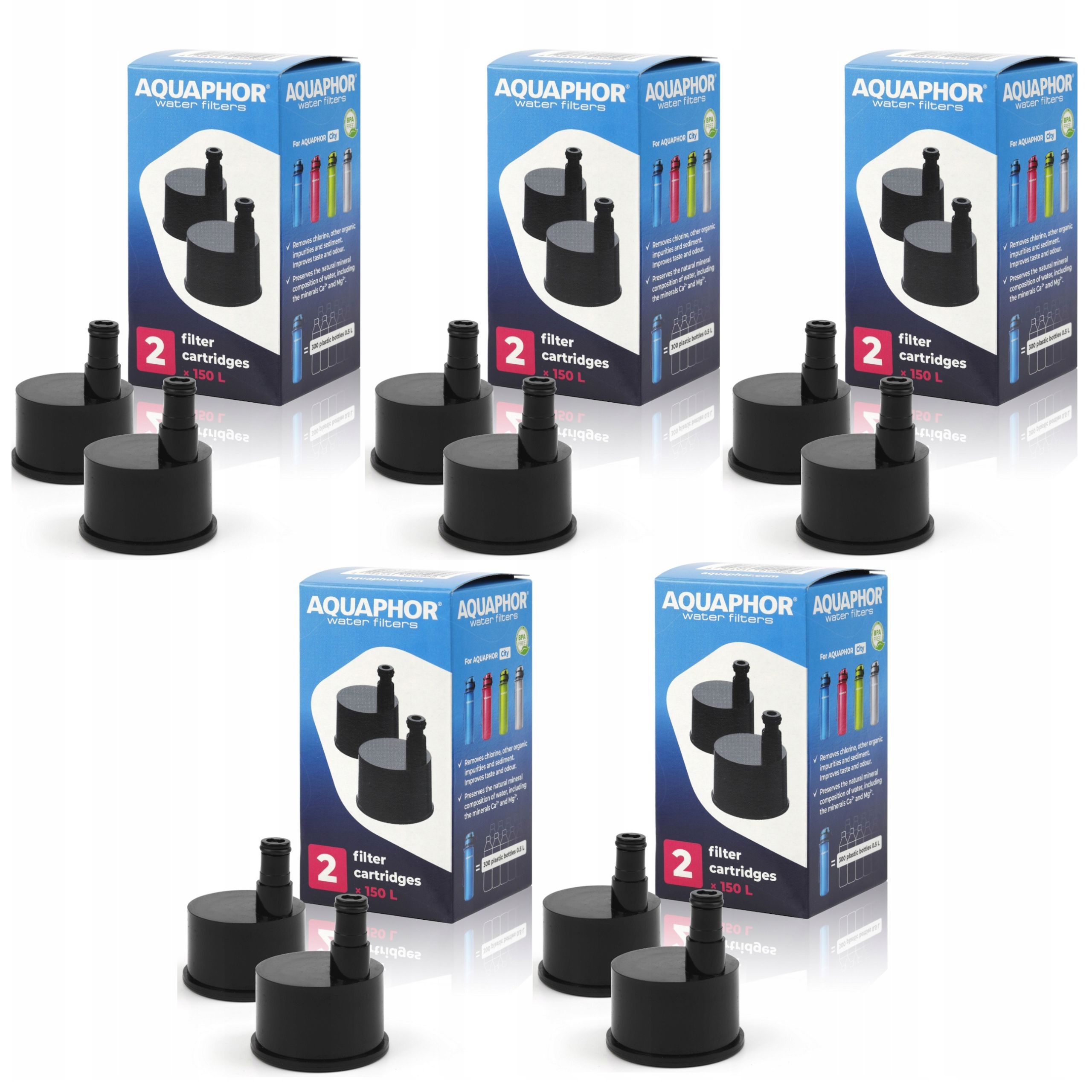 Uhlíkové filtrační vložky do láhve na vodu Aquaphor City Sada 10 kusů