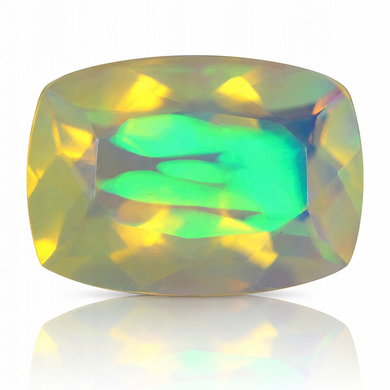 Přírodní opál 1.56 ct Cushion Etiopie certifikát Wbd