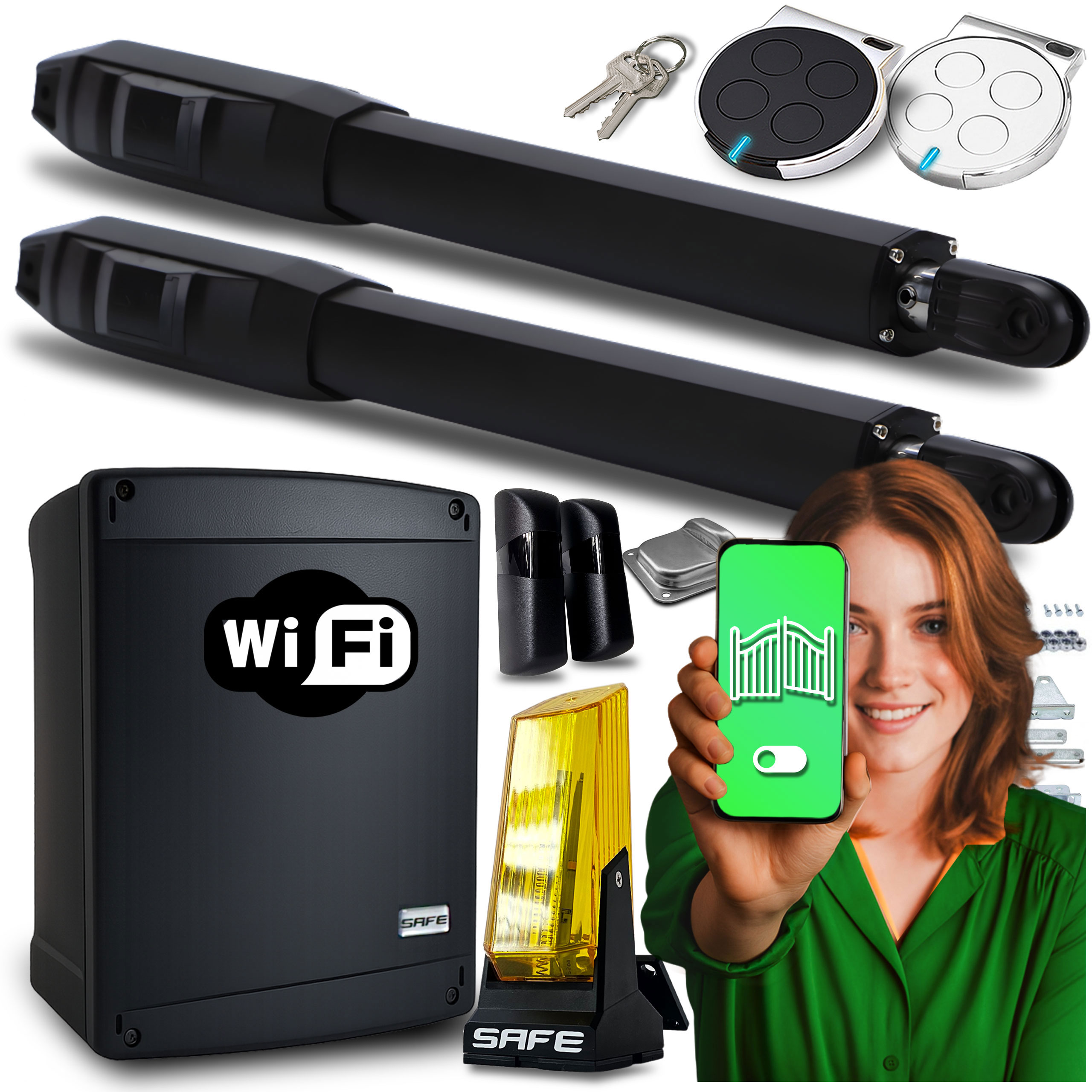 Set Pohon Pro Dvoukřídlou Bránu Wifi Supla ovladače pohony 8 m 200 Kg