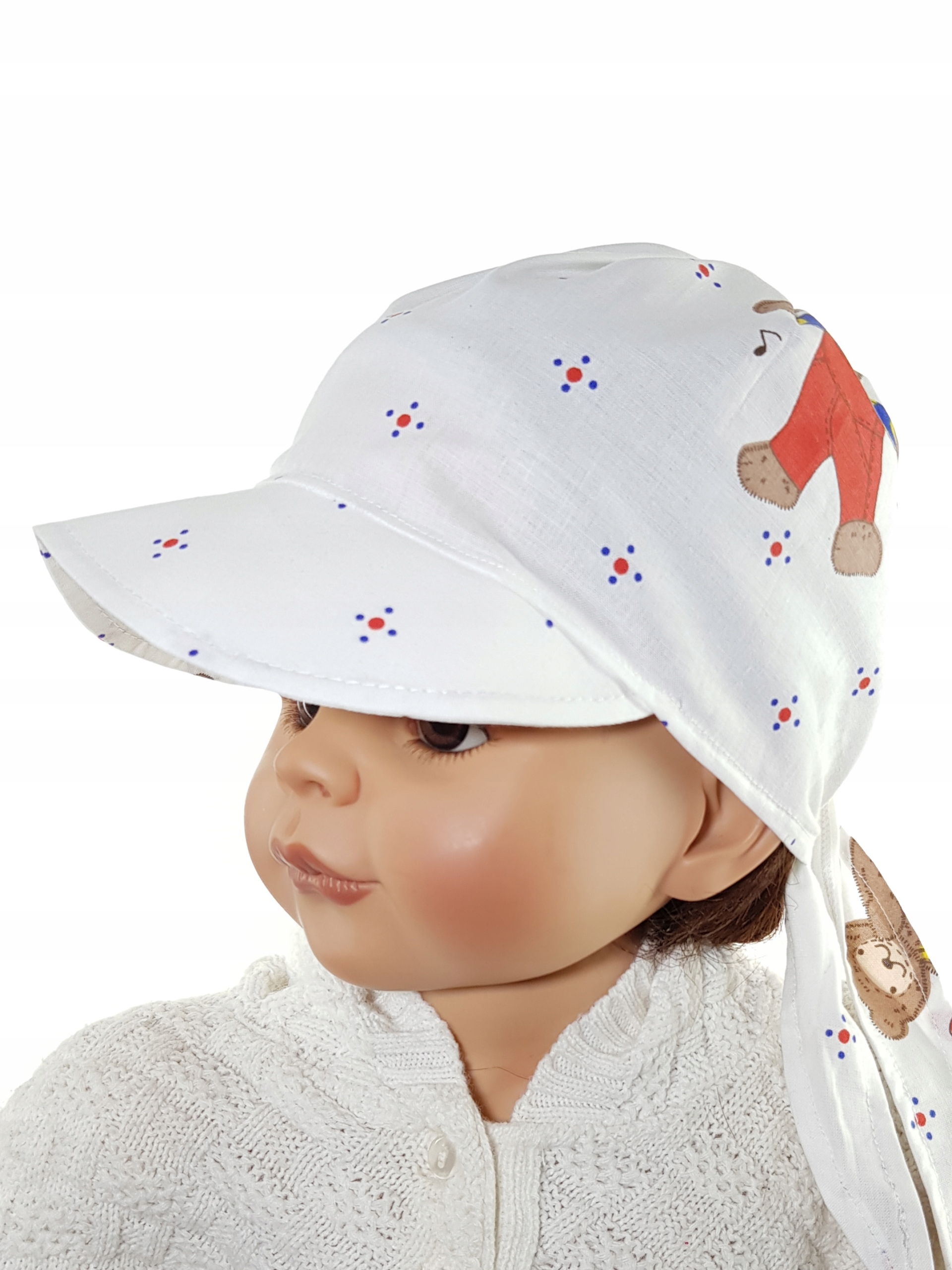 POLSKA UNIWERSALNA CZAPKA CHUSTKA CHUSTECZKA NA GŁOWĘ Z DASZKIEM 40 WZORÓW