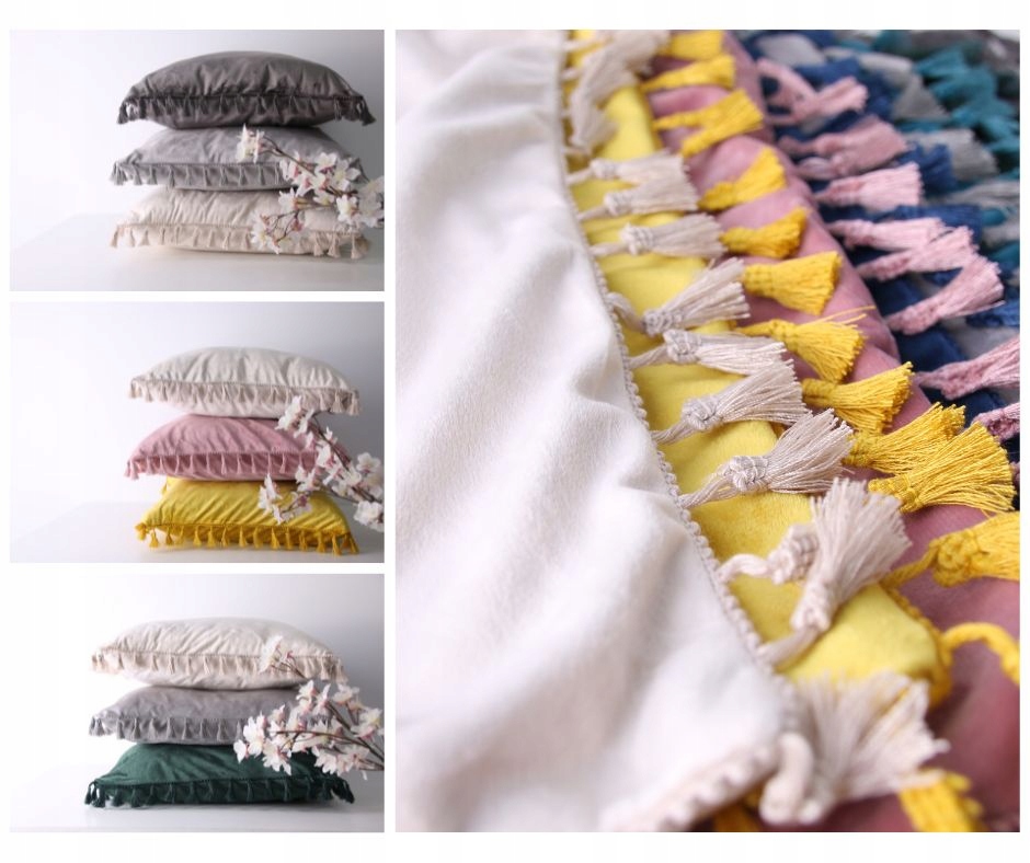 POSZEWKA WELUROWA Z FRĘDZLAMI WELUR 40X40 VELVET % Kod producenta POSZEWKI NA PODUSZKĘ JASIEK WELUR WELWET