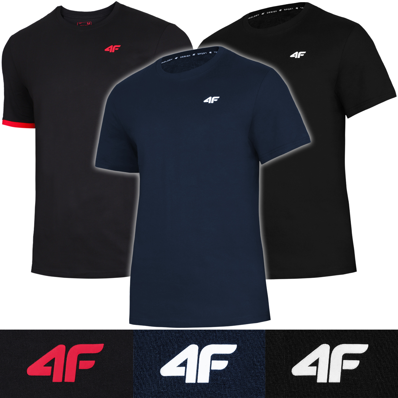 Koszulka Męska 4F komplet 3 szt. T-shirt Podkoszulek zestaw TZ39 XXL