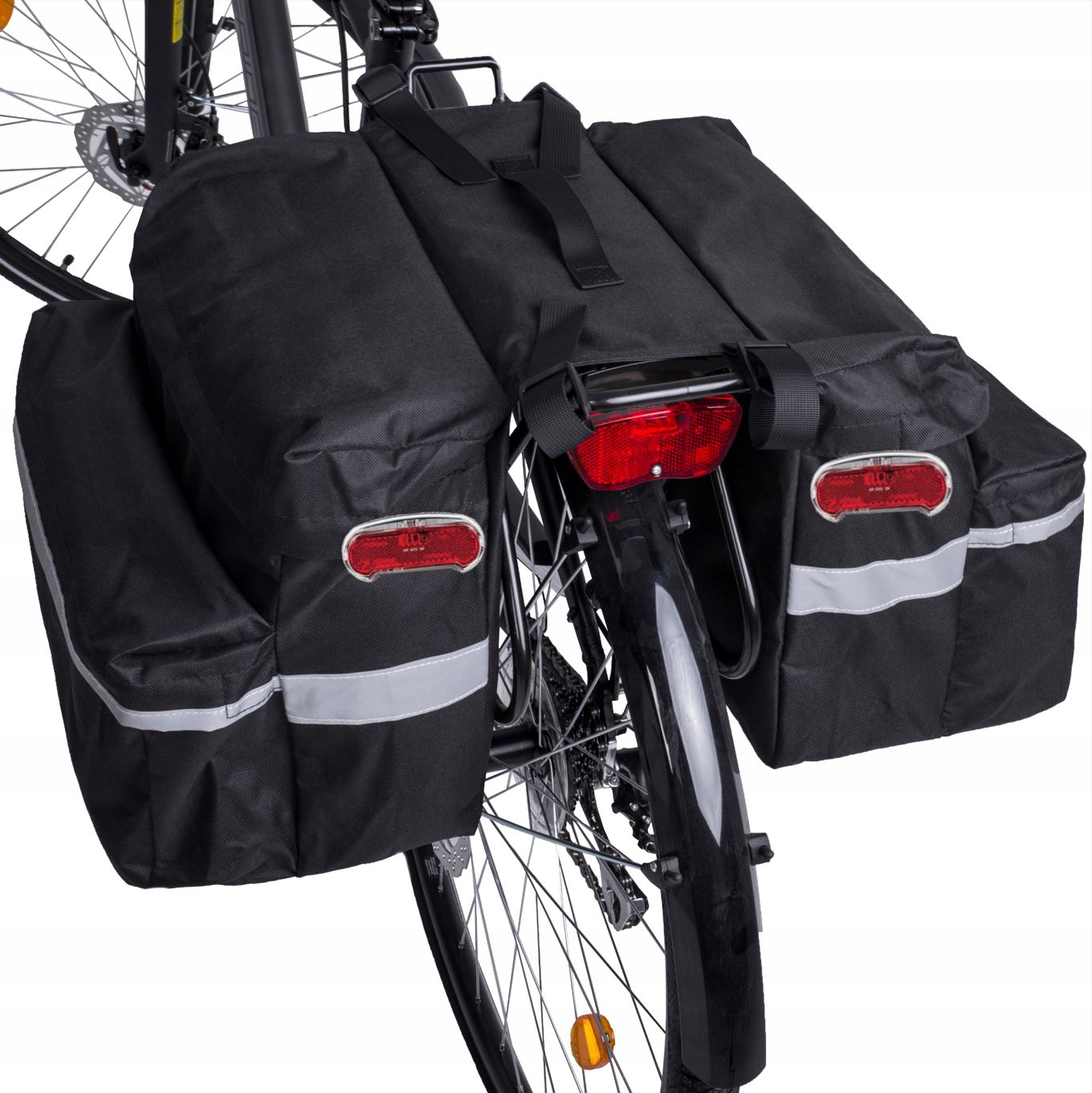SAKWA ROWEROWA DWUKOMOROWA PODWÓJNA NA ROWER BAGAŻNIK ROWEROWA POJEMNA 26L Marka Elletro