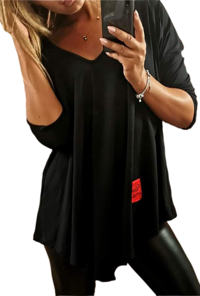 

Bawełniana Tunika Dekolt V-neck roz. 52