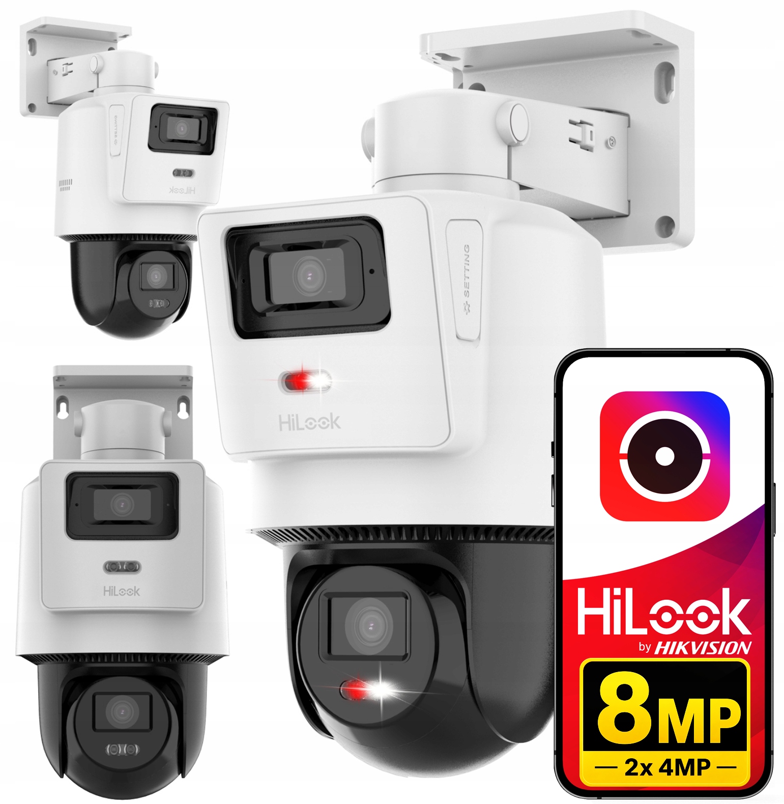 Otočná Ip kamera 8MP 4K (4MP+4MP) TandemVu PTZ-N2D400M-DE/14 HiLook PoE