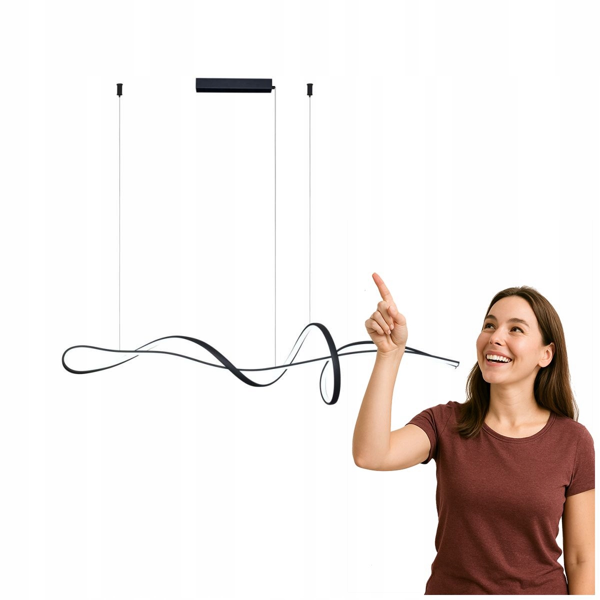 Závěsná Led lampa 40W Mila černá do obývacího pokoje Italux