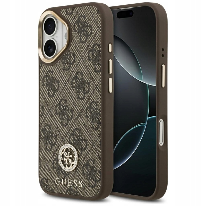 Guess 4G Strass Logo MagSafe – Pouzdro pro iPhone 17 (hnědé)