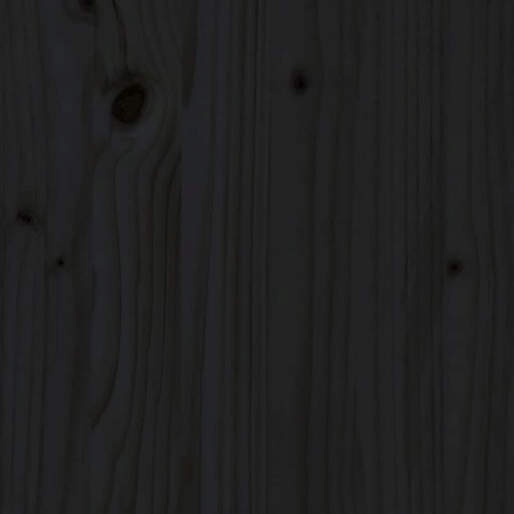 Rama łóżka, czarna, lite drewno sosnowe, 90x200 cm Regulacja bez regulacji