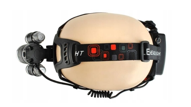 MOCNA LATARKA CZOŁOWA 3 x LED T6 CREE CZOŁÓWKA AKU Zasilanie akumulatorowe