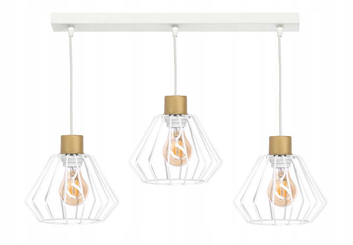Lustr závěsné stropní svítidlo Wire stropní lampa do obývacího pokoje bílá zlatá