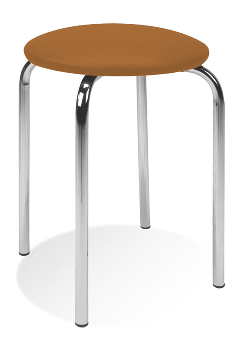 TABORET STOŁEK METALOWY CHICO-CR BRĄZOWY NOWY STYL