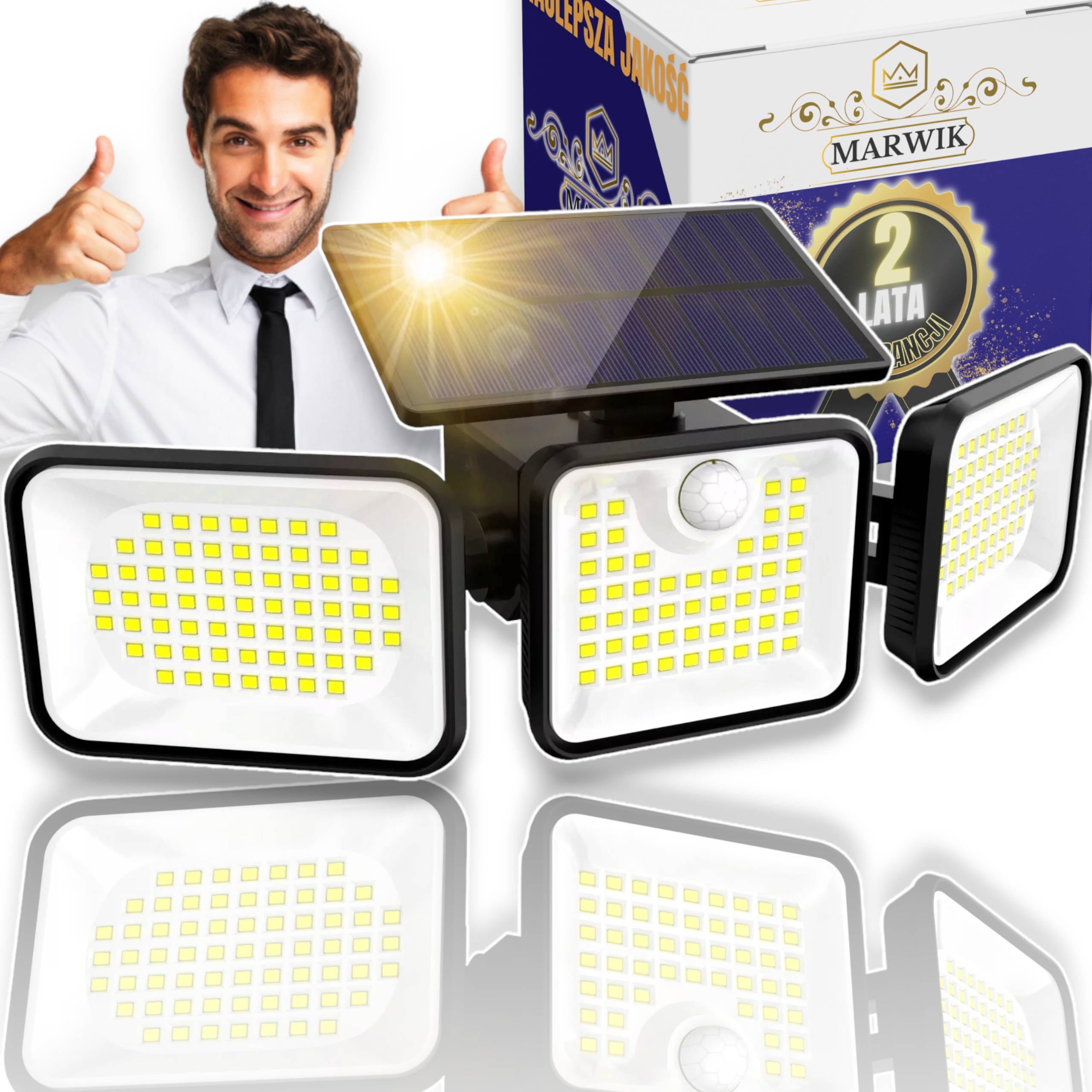 LAMPA SOLARNA LED 3w1 ZEWNĘTRZNA ULICZNA OGRODOWA