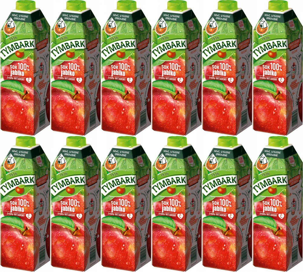 Tymbark Sok 100% Jabłkowy z Witaminą C 12x1l