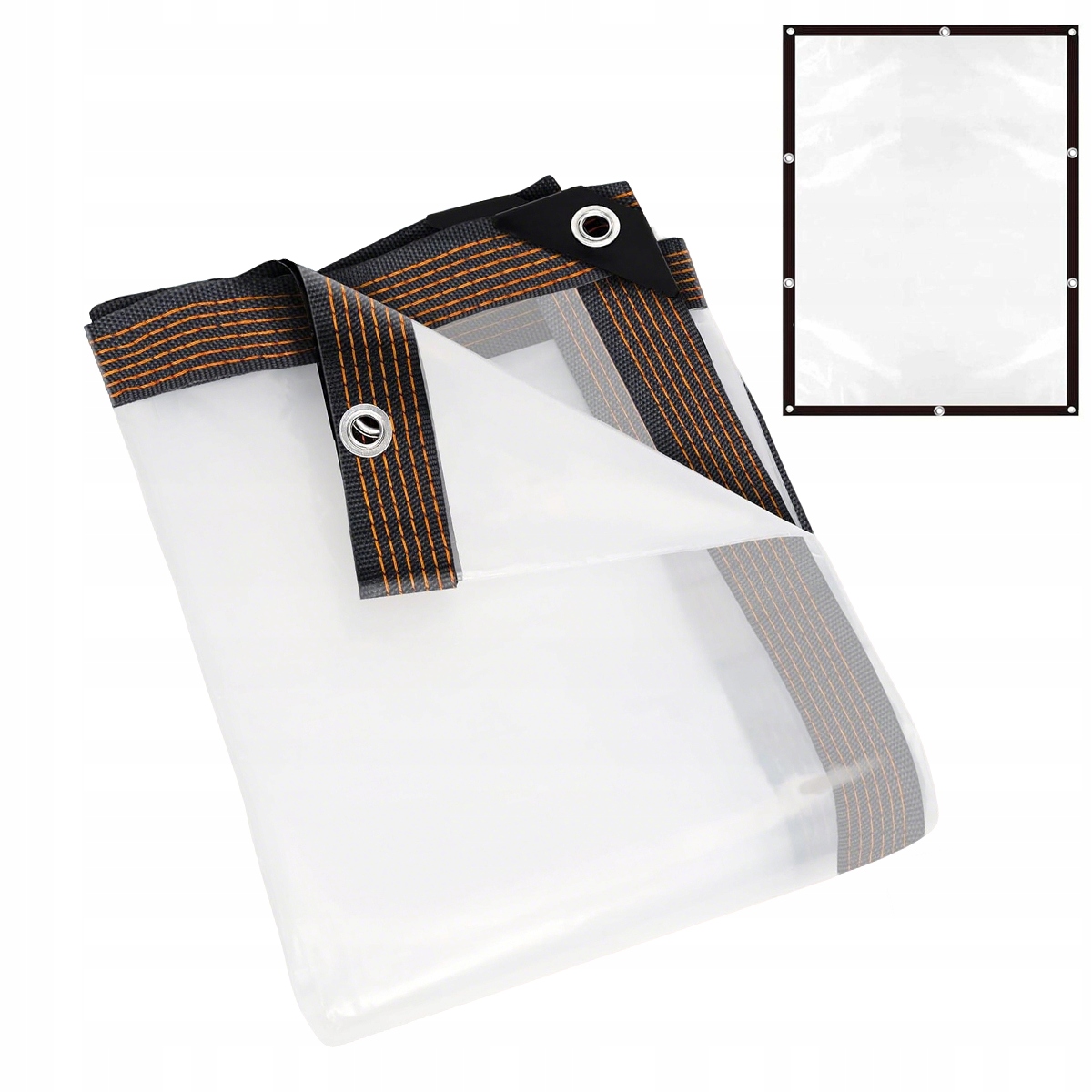 PLANDEKA PRZEZROCZYSTA OGRODOWA TARASOWA WODOODPORNA Z OCZKAMI 2x4m