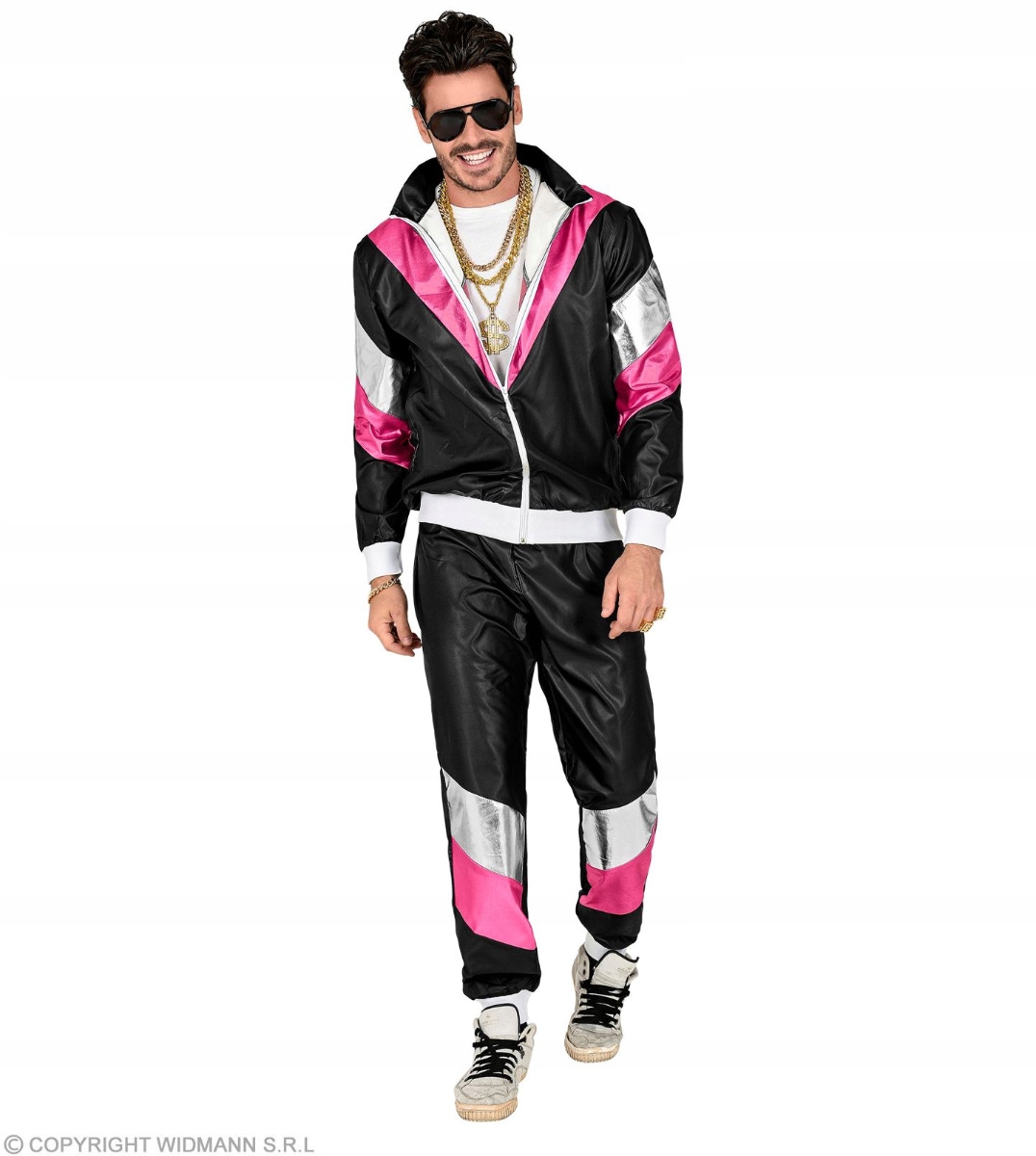 Kostým Teplákovka Černý Kostým Disco Roky 80 90 Převlek Sportovec M