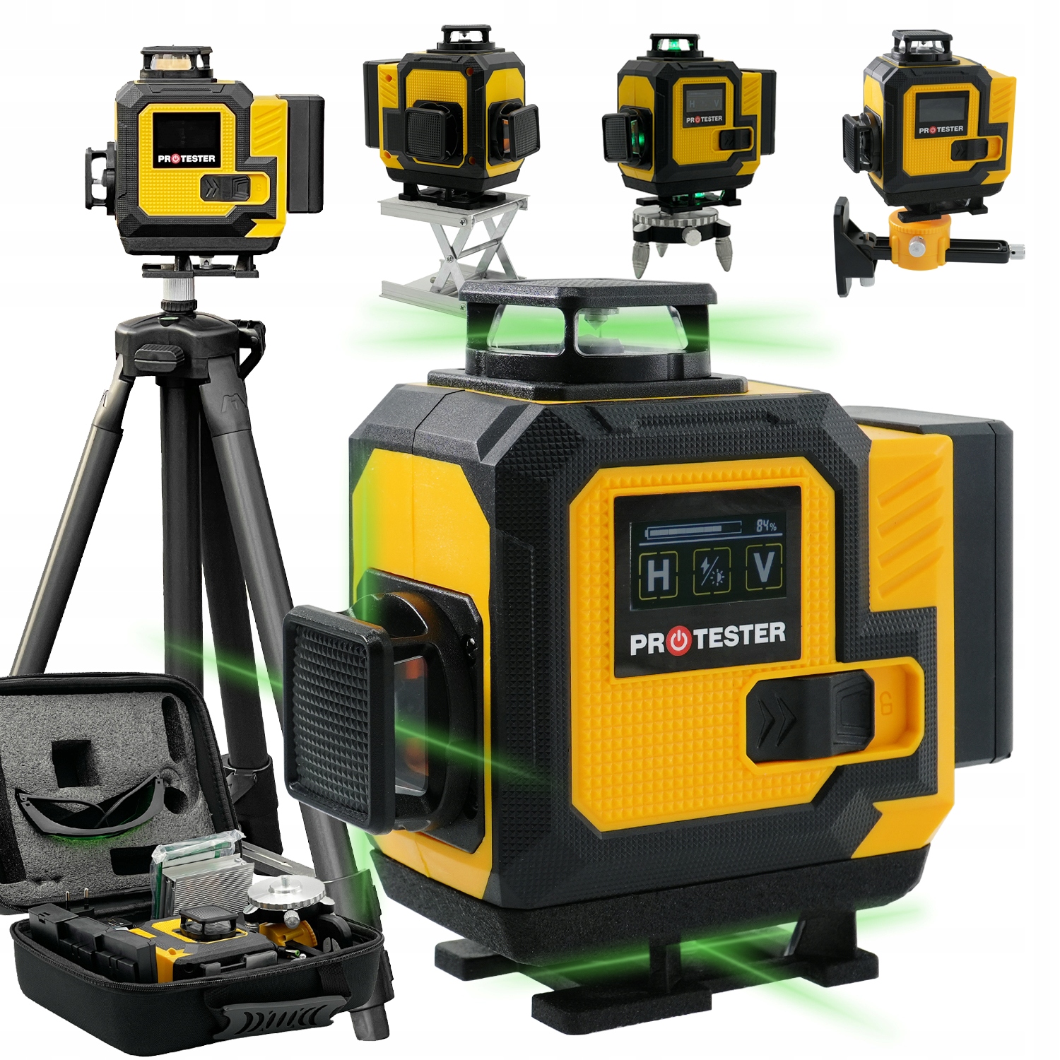 Laserová Vodováha 4D 16 Linií Křížová 360 Laser Sada Stativ