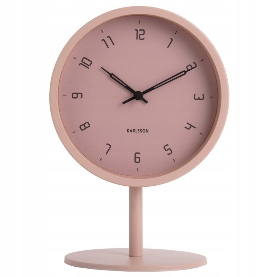 Stolní hodiny na baterie, tiché do obývacího pokoje, ložnice, růžové, moderní, Stark
