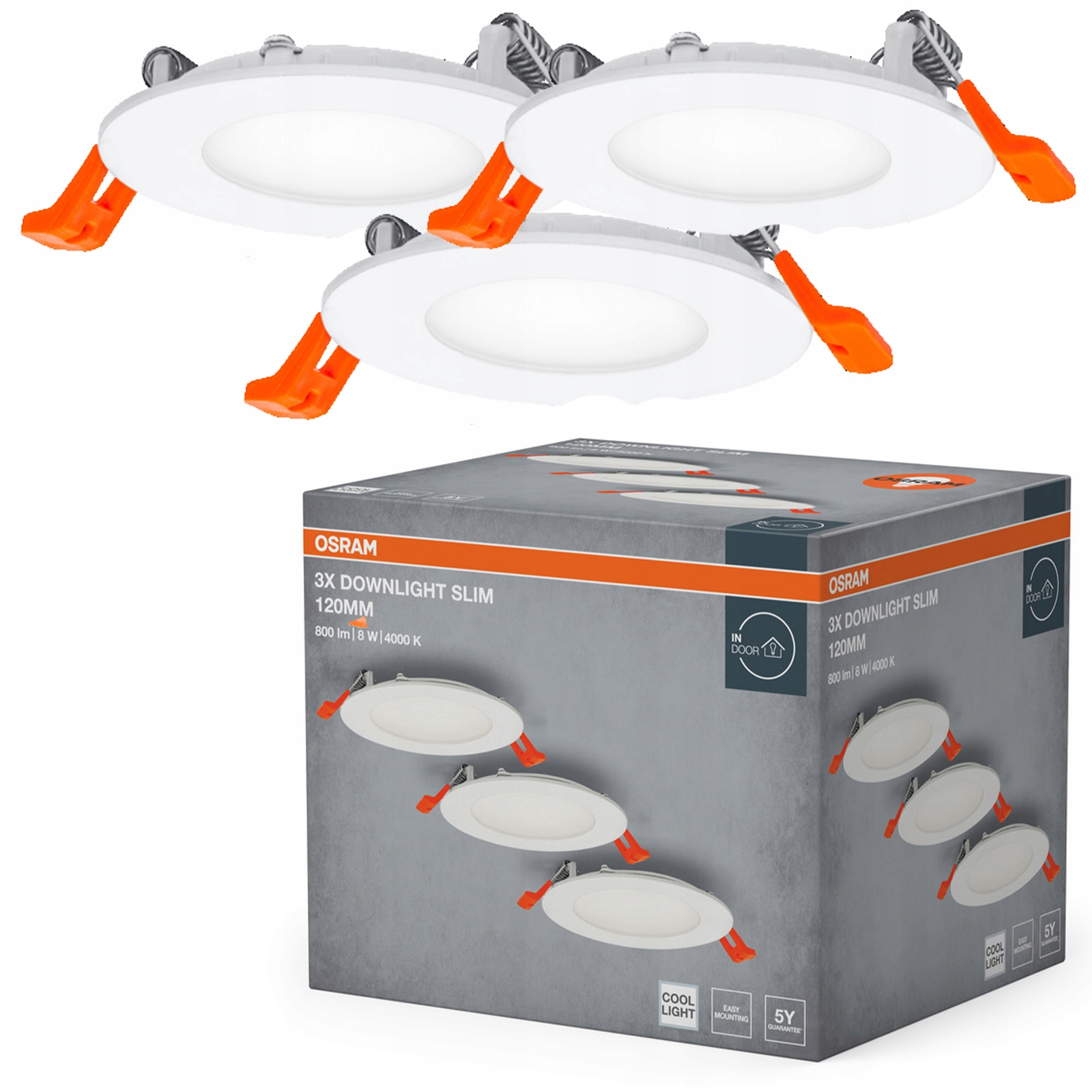 3x Stropní Led svítidlo Kulaté Stropní Svítidlo 8W 550lm 4000K Podomítkové Osram