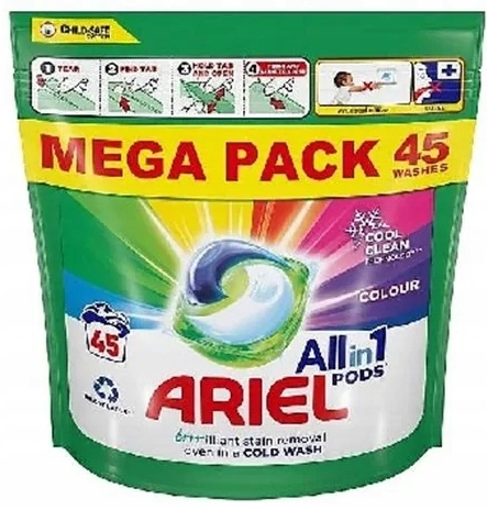Levně Ariel All in 1 Pods Kapsle na barevné prádlo, 45 kusů