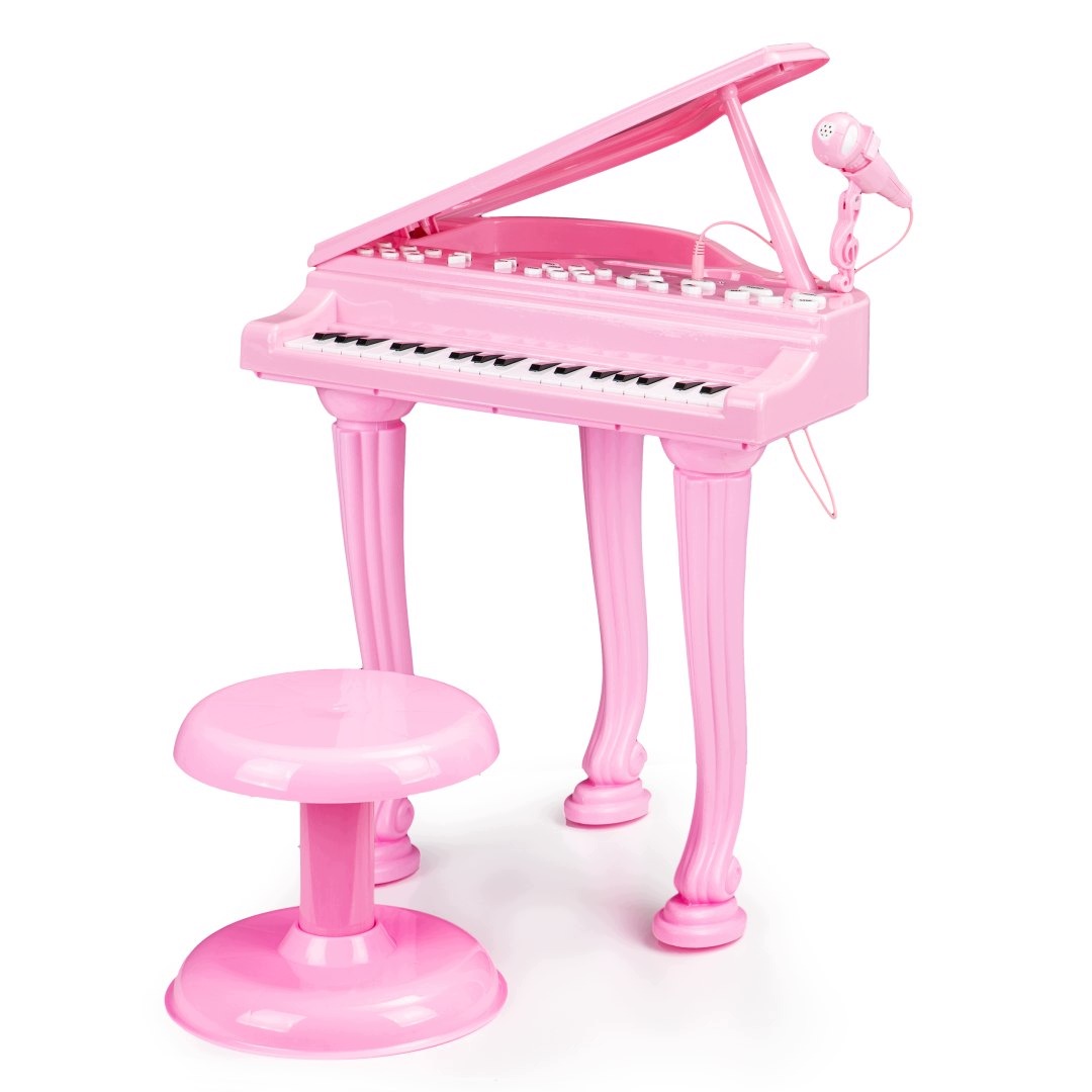 Fortepian Elektroniczny Dla dzieci Mikrofon Karaoke Taboret