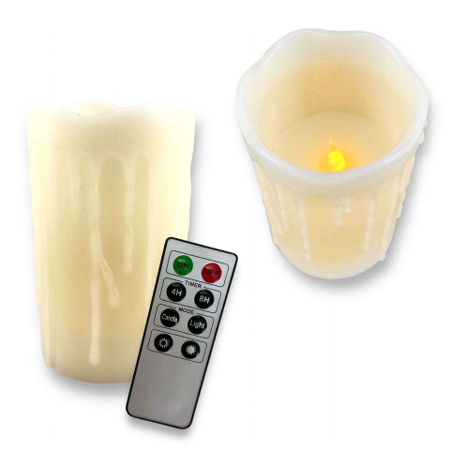 Led Svíčka Kapající Přírodní Vosk Dálkové Ovládání