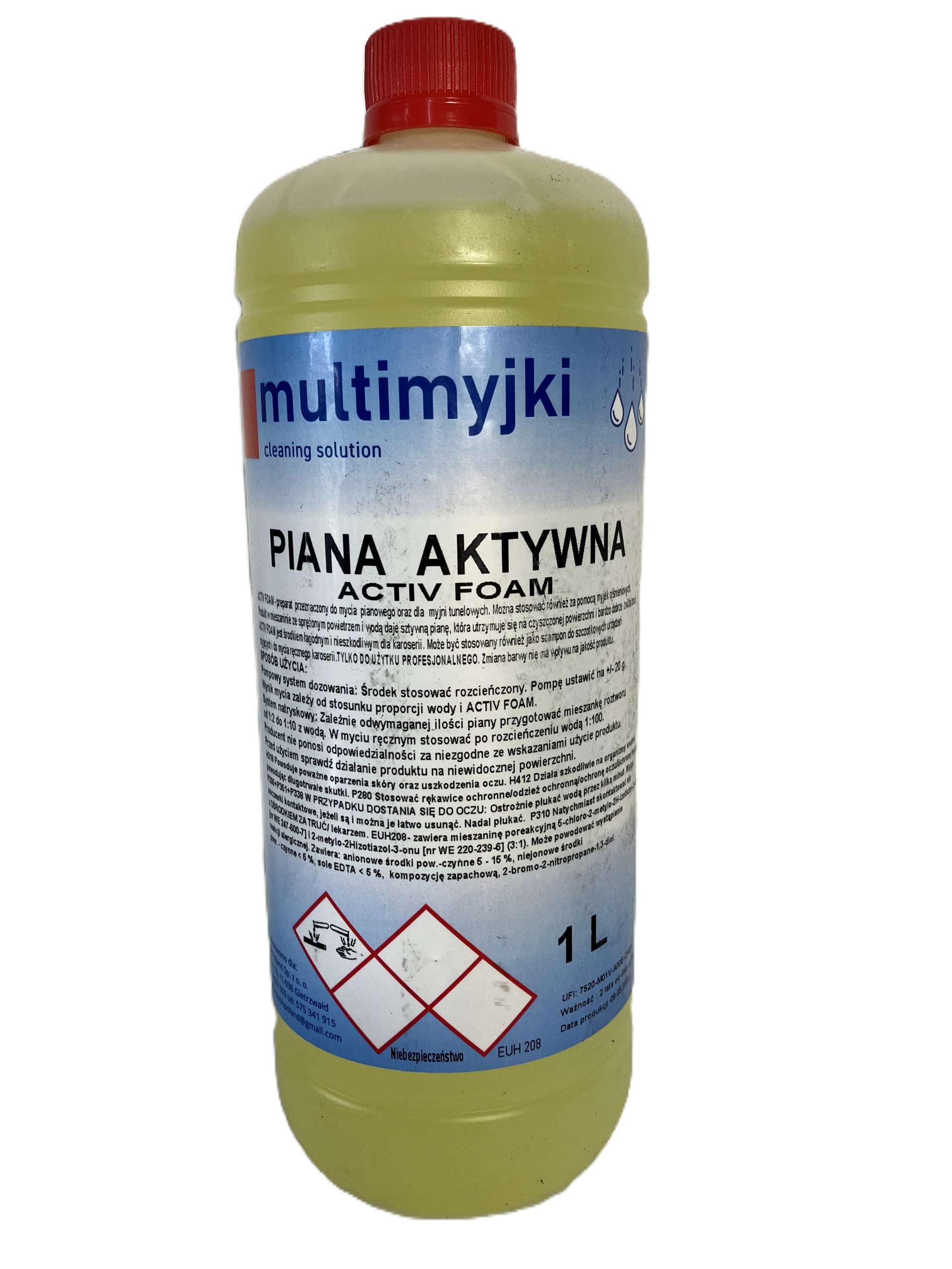 Szampon piana aktywna do mycia auta multimyjki Active Foam 1L Waga produktu z opakowaniem jednostkowym 1 kg