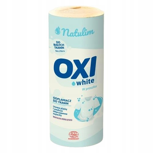 Levně Odstraňovač skvrn Natulim Oxi White Eko Prášek na bílé prádlo Účinný 0,5 kg