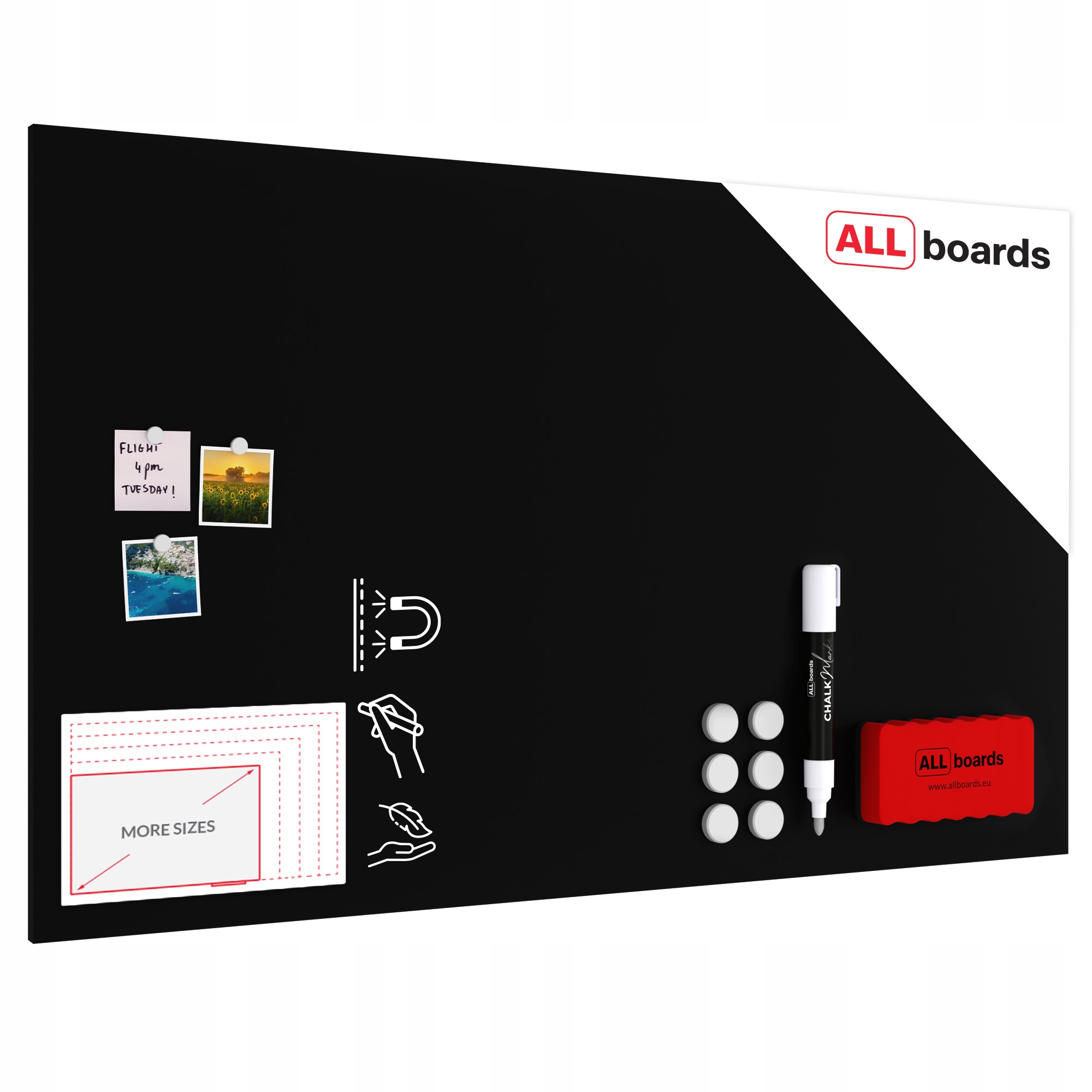 Tablica Czarna 150x90cm na magnesy turystyczne