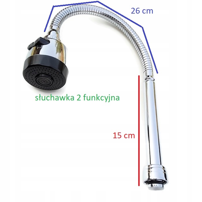 WYLEWKA KUCHENNA ELASTYCZNA CHROMOWANA + SŁUCHAWKA Marka Evg