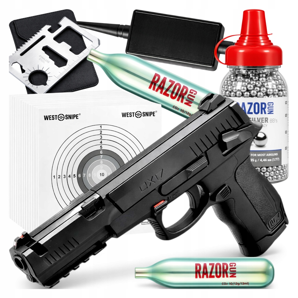 PISTOLET WIATRÓWKA UMAREX DX17 4,5mm + ZESTAW STRZELECKI DO NAUKI MOCNY