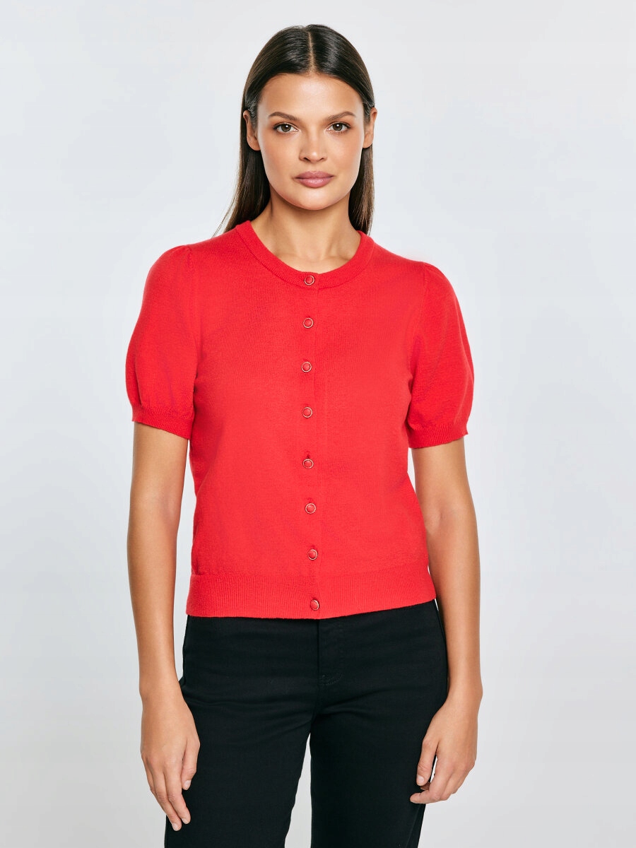 Big Star Dámský Svetr Na Knoflíky S Krátkým Rukávem Manona 603 L