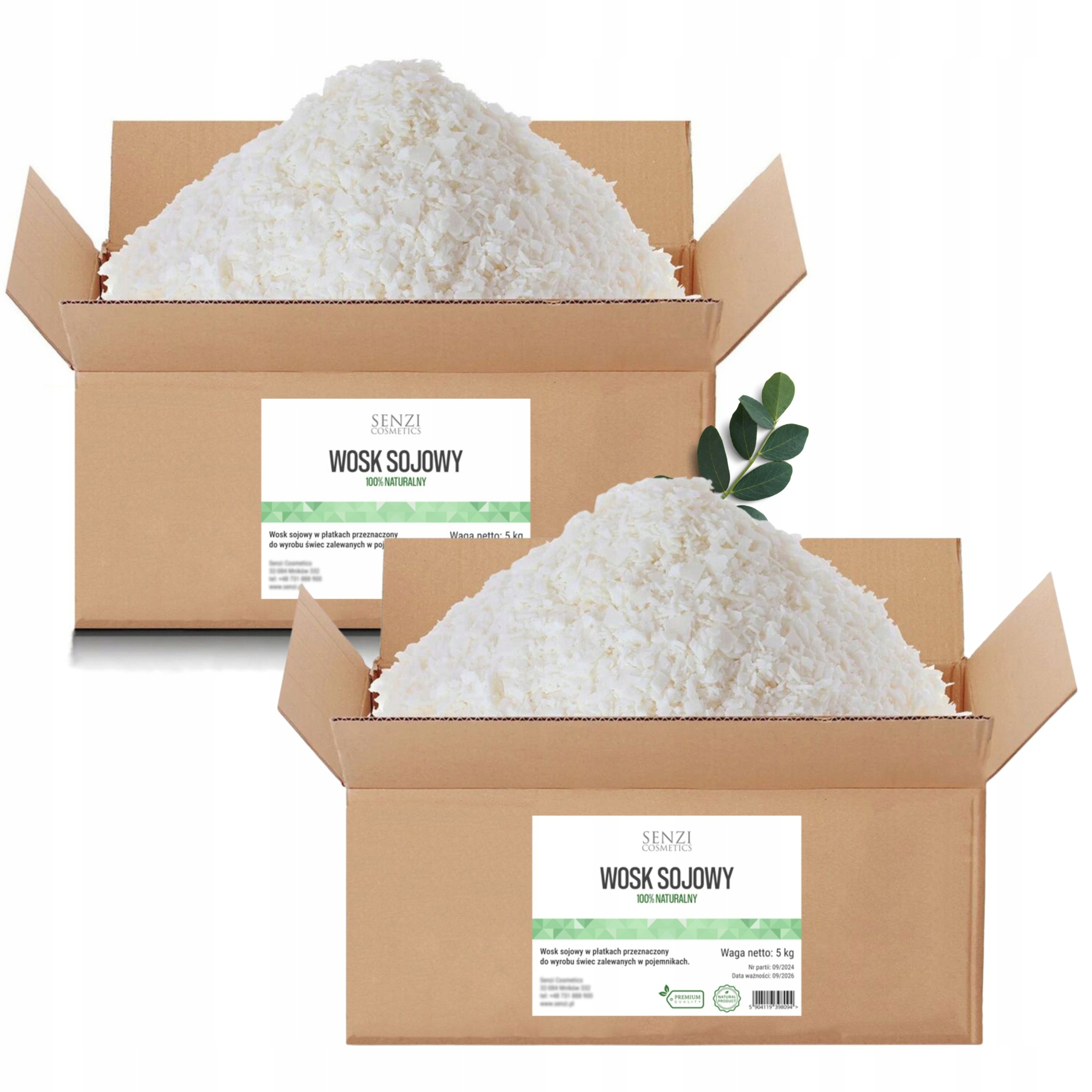 Vosk pro masážní sójové svíčky 100% přírodní veganské vločky 2x5 kg