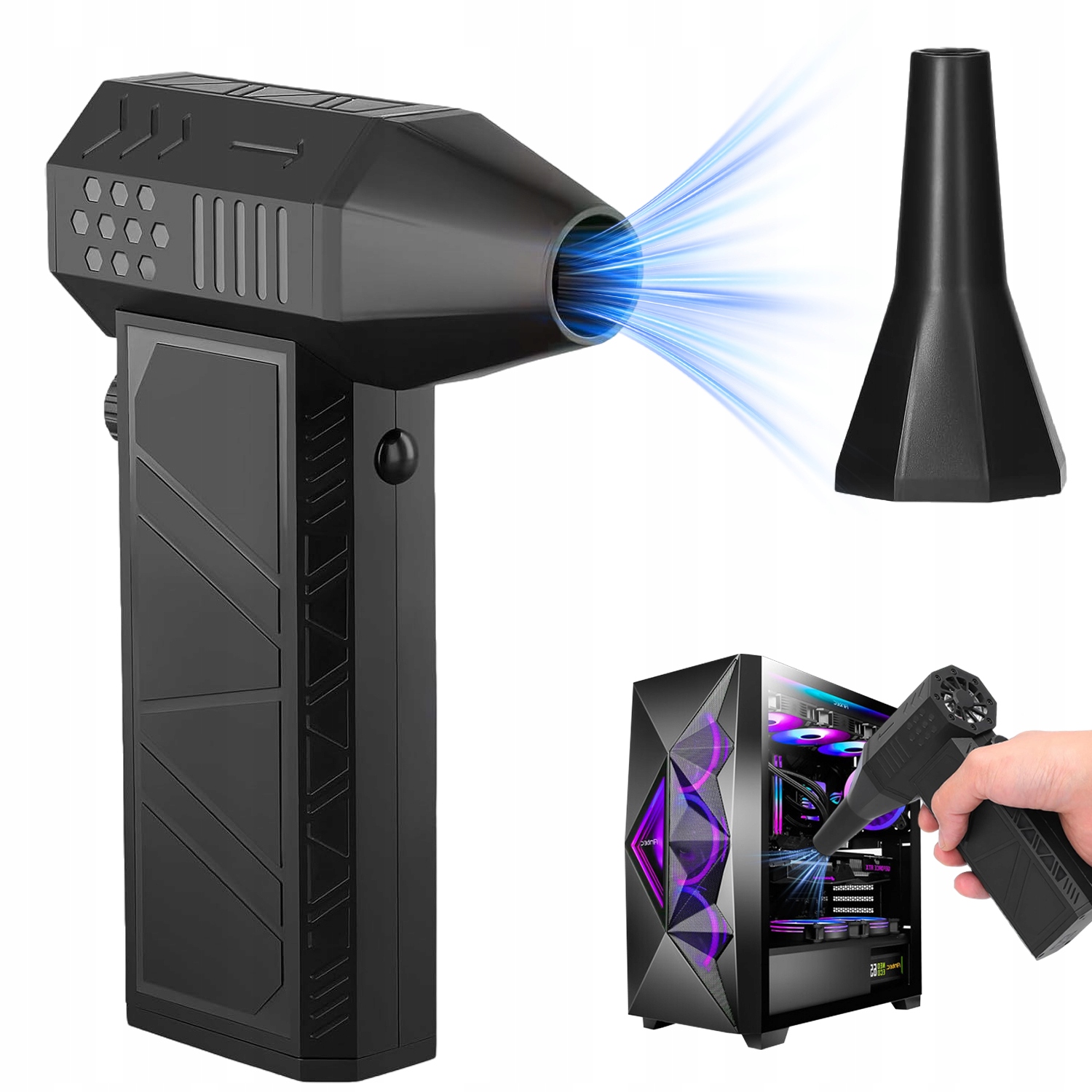 Dmuchawa do elektroniki 2w1 120 W LCD 8000 mAh 130000 obr./min