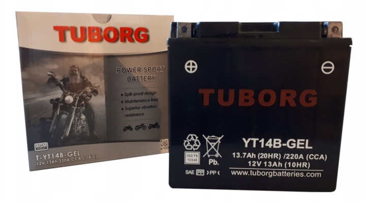 Akumulator Tuborg YT14B- Gel 12V 12,6Ah 220A Mocny zamiennik yuasa