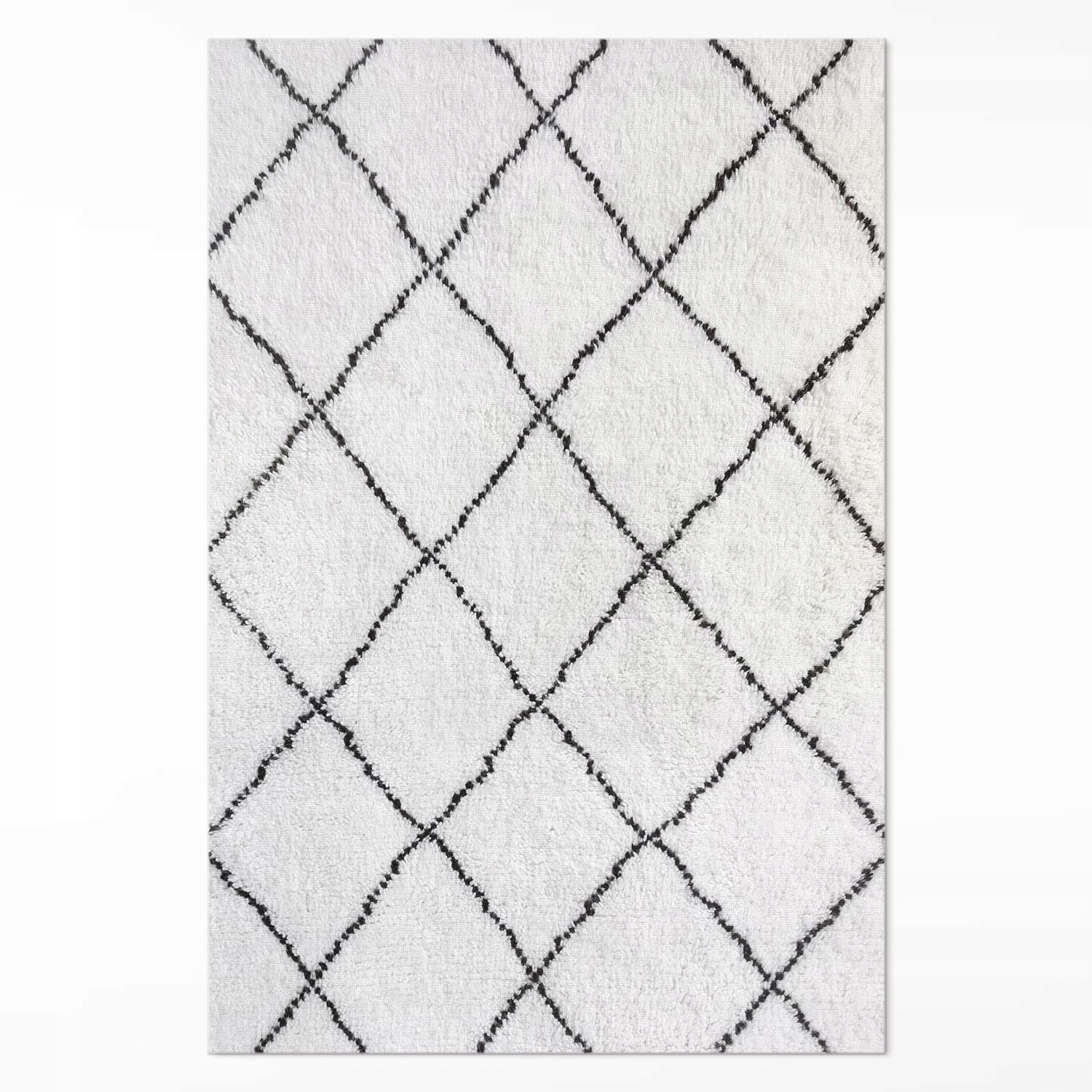 Vnútorný dekoratívny koberec Čierne línie vzor imitácia plyšu 100x150 cm