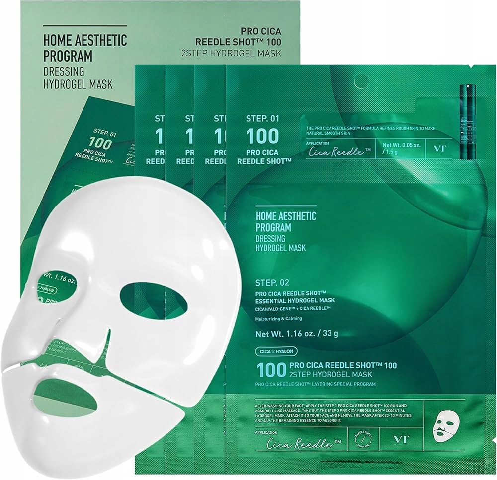 Vt Pro Cica Reedle Shot 100 2Step Hydrogel Mask Textilní maska 4 ks