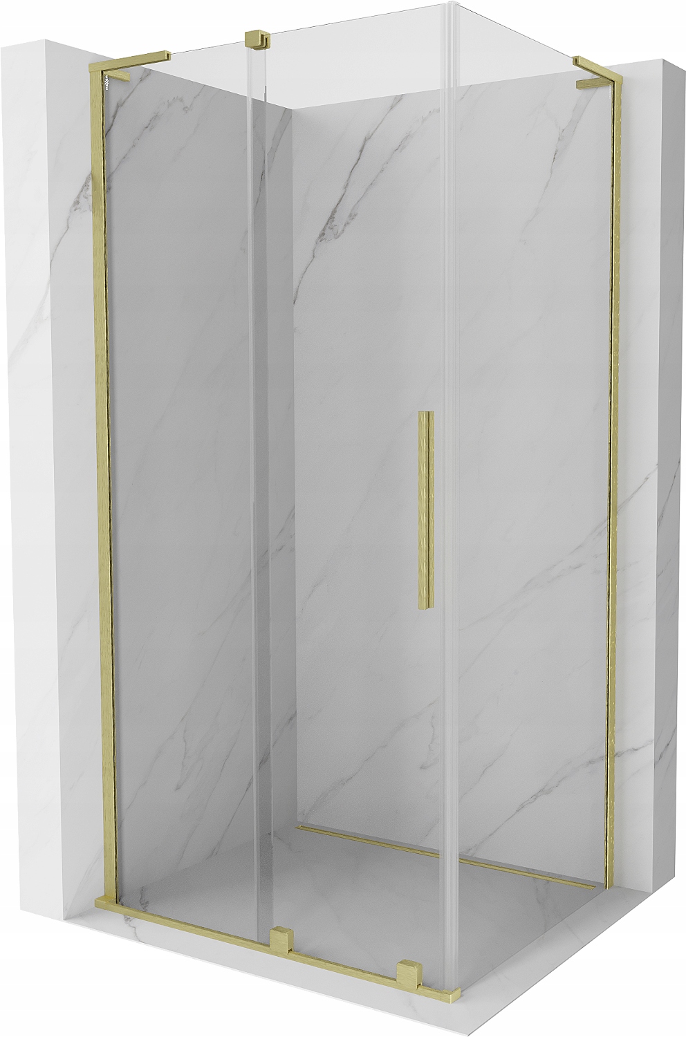 Mexen Velar L sprchový kout 100x90 cm, zlatý kartáčovaný, skládací dveře