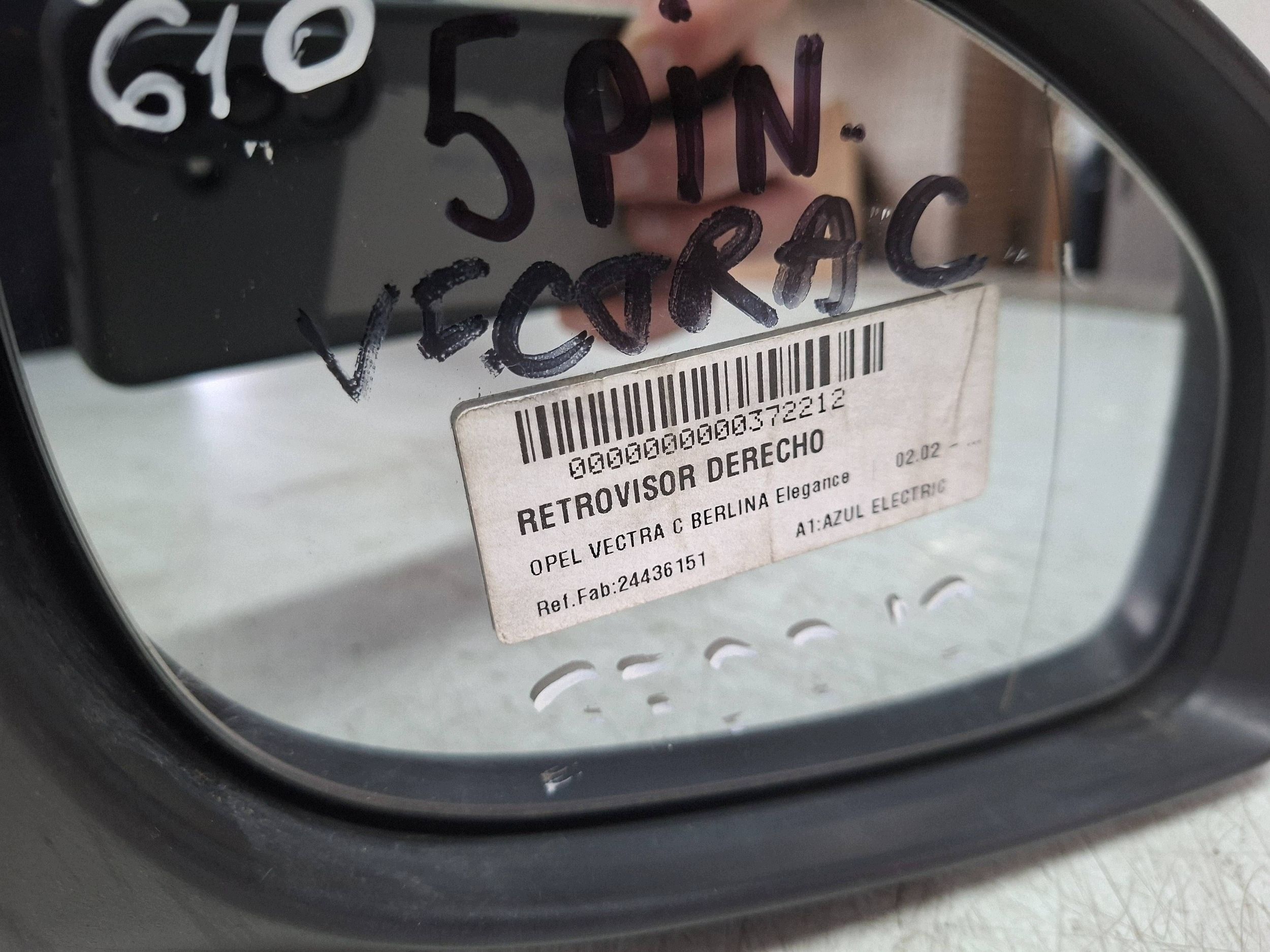 mirror right 5 vertical 24436151 OPEL VECTRA C 2002