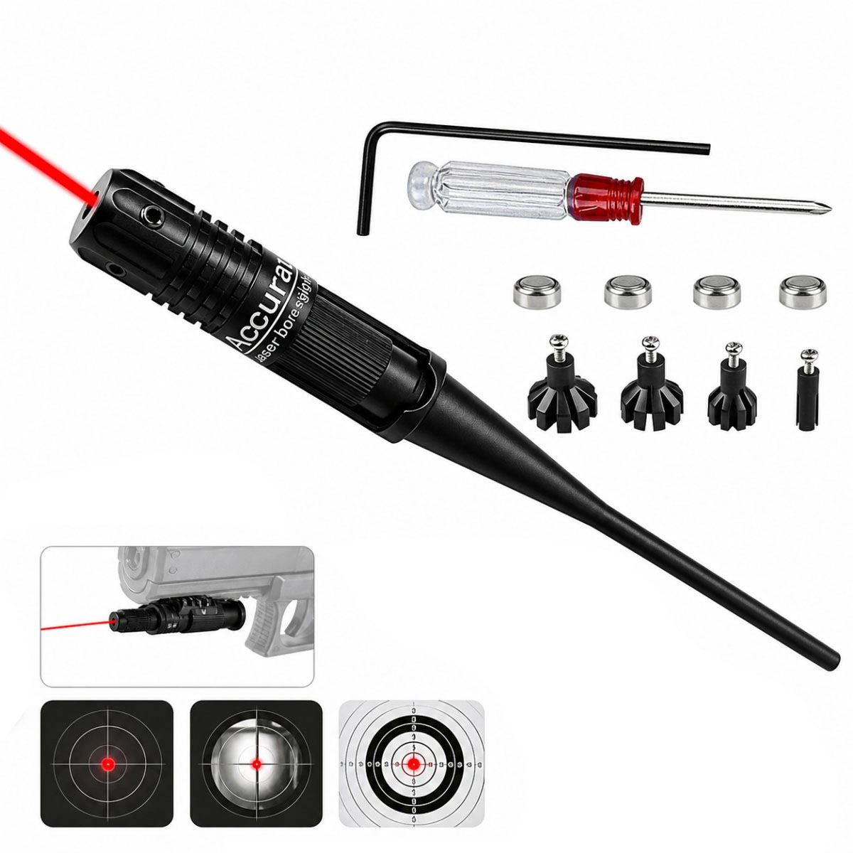 Laser do kalibracji optyki, czerwone światło