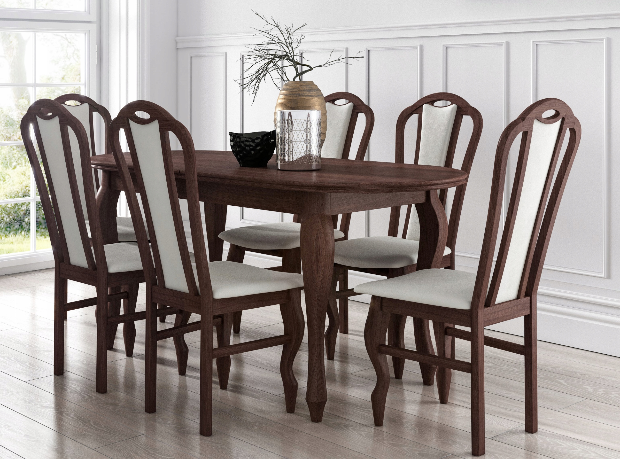 Stół rozkładany do 3 metrów + 6 krzeseł 10 kolorów