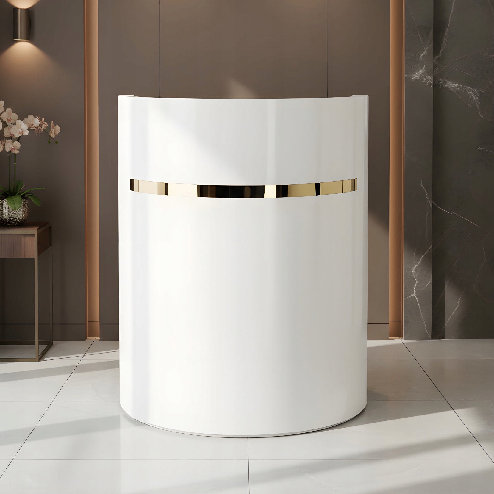 Kadeřnická recepce lakovaná Elia 80 cm kosmetická do Spa salonu