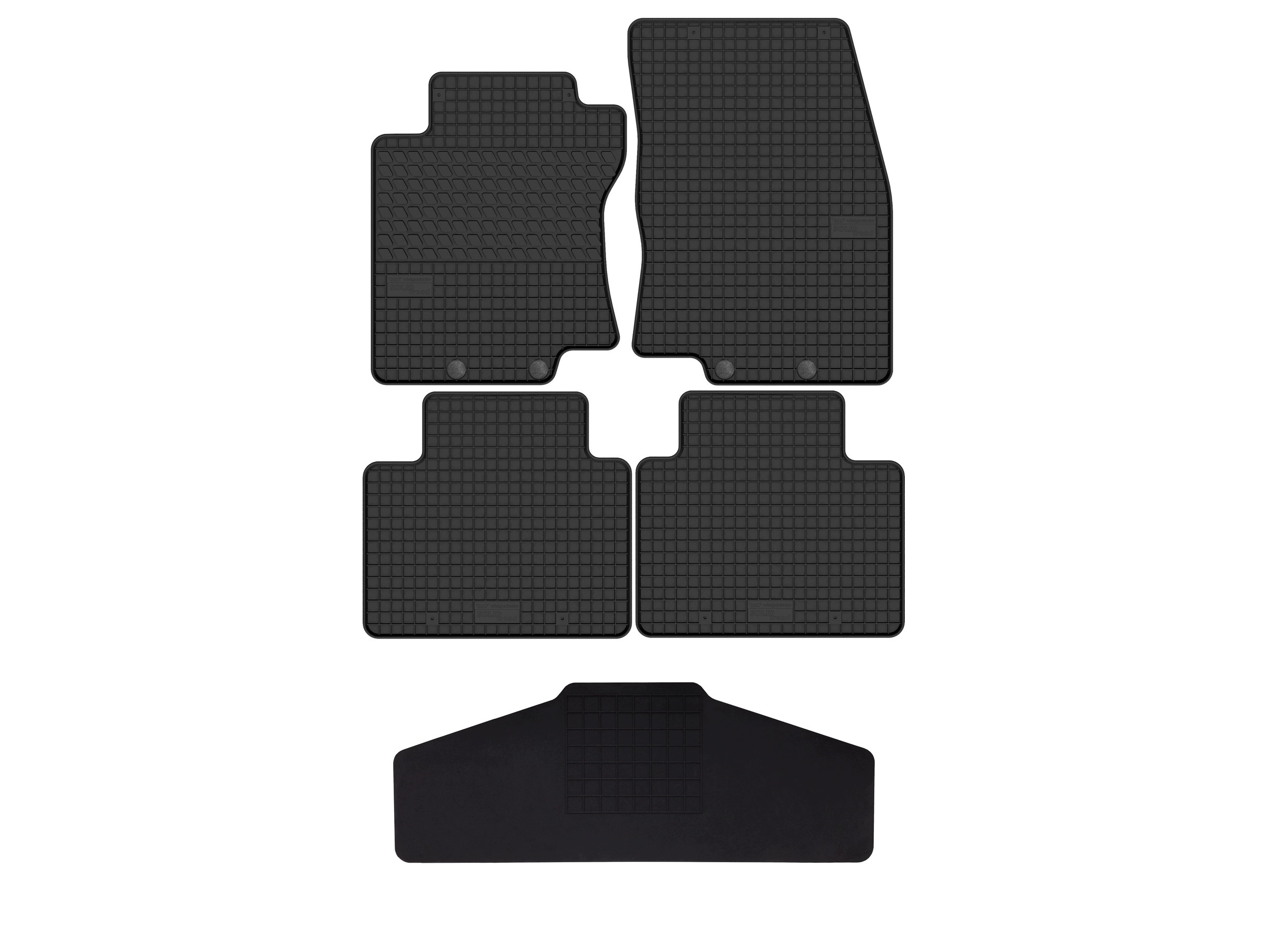 Gumové rohože pro Nissan X-Trail III T32 2013-2021 5 ks s tunelem SolidTread
