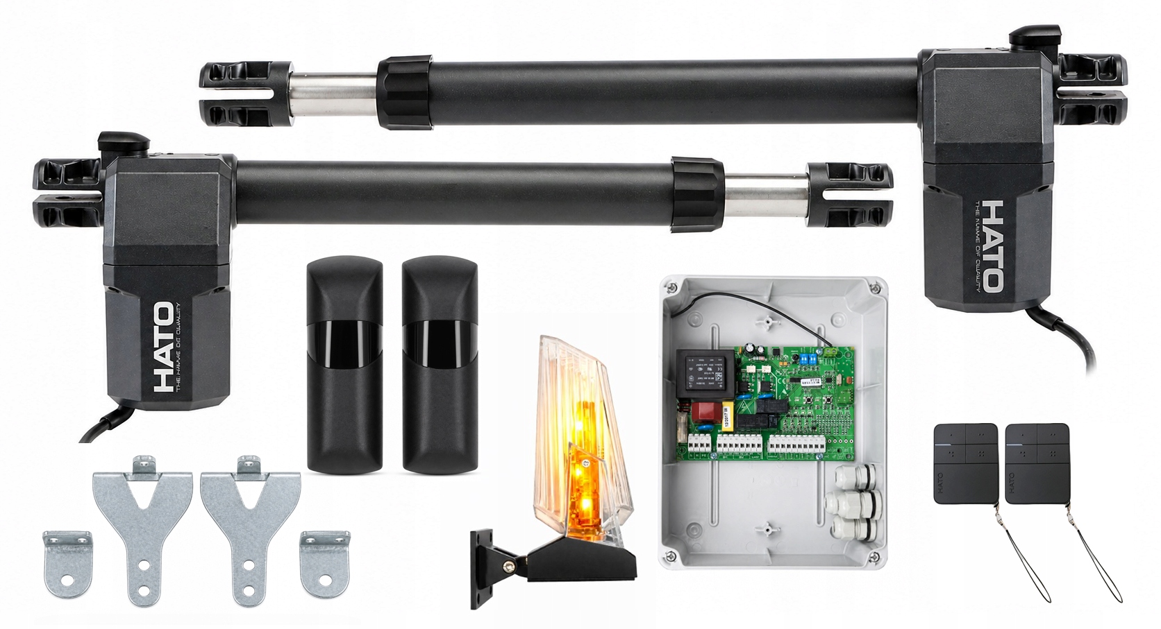 Pohon pre dvojkrídlovú bránu Hato Swing 400 2x diaľkové ovládanie, foto, Led lampa