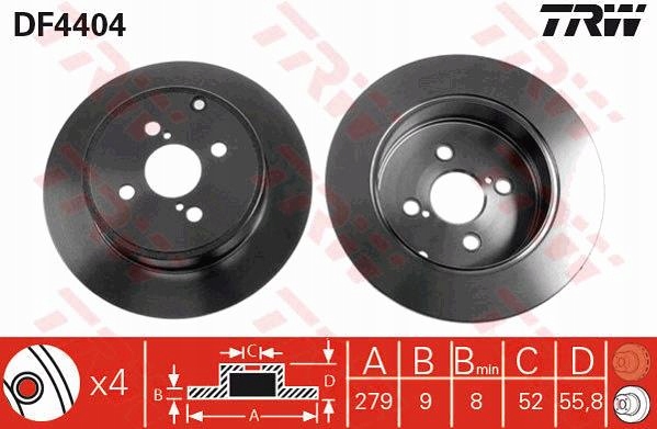 TRW DF4404 Tarcza hamulcowa Producent czesci TRW