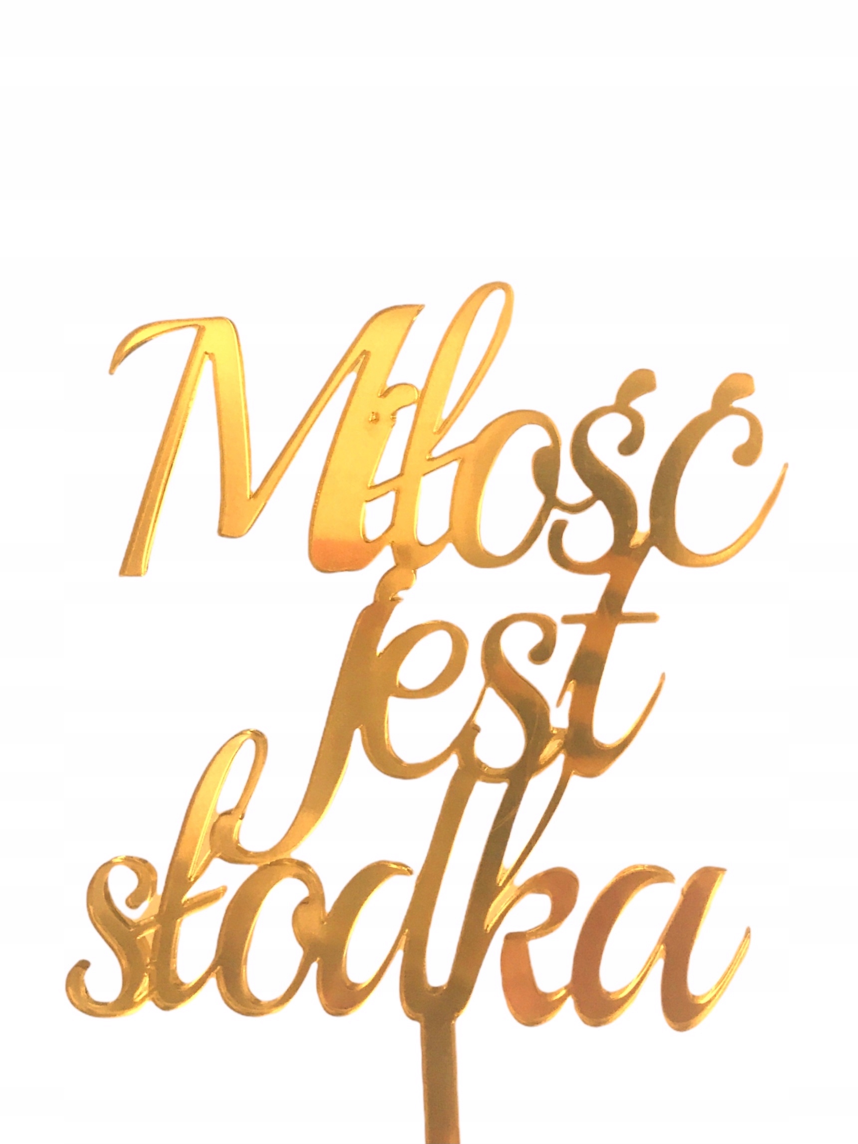 

Topper toper Na Tort Miłość jest słodka złote lust