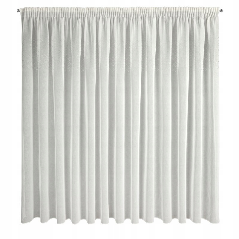 Záclona 345x260 Kleo bílá zdobená zirkony, připravená na pásku