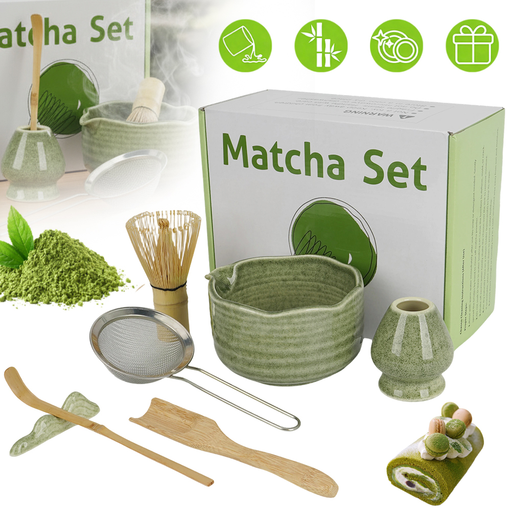 Zestaw Do Herbaty Matcha, 7-CZĘŚCIOWY Zestaw Startowy Do Zielonej Herbaty