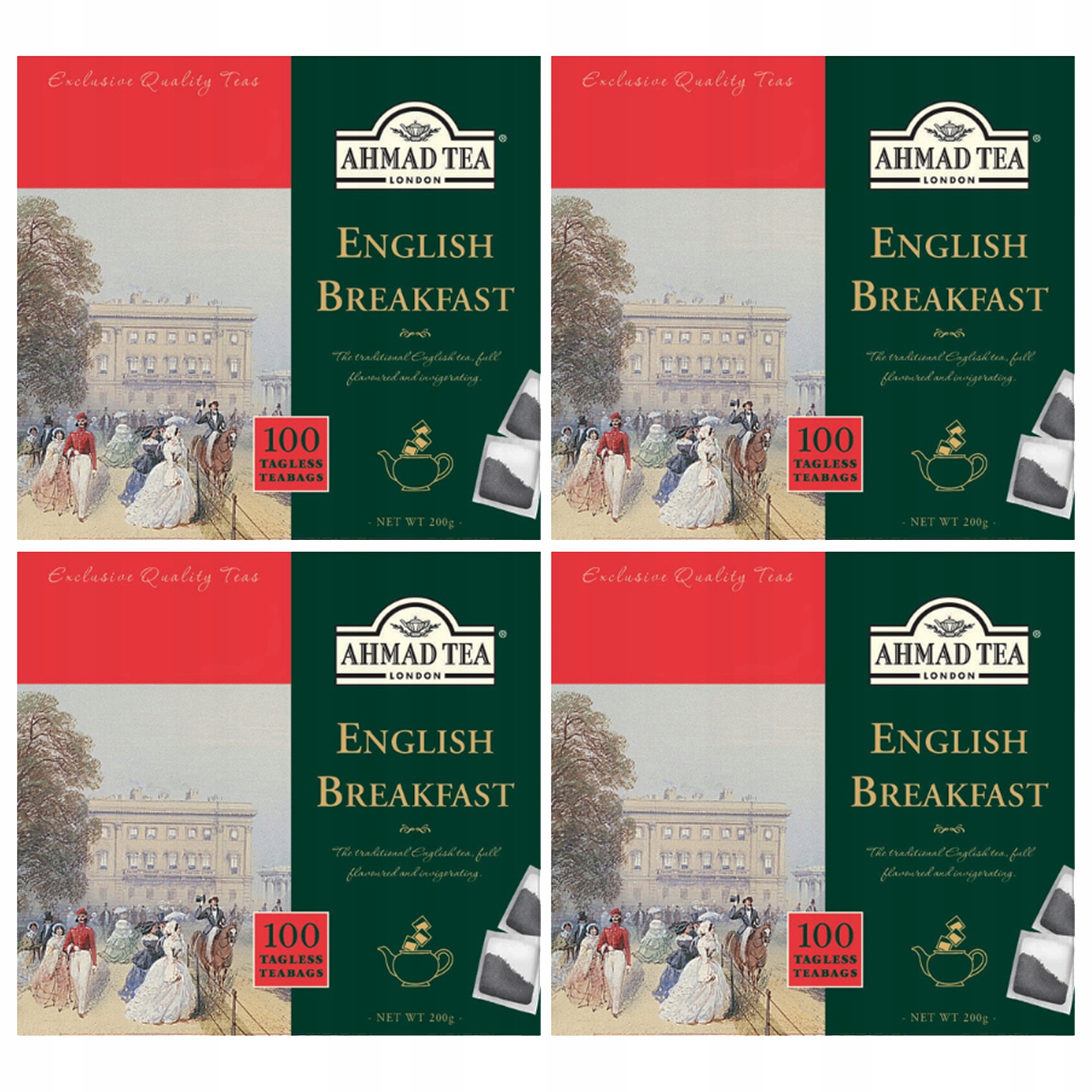 Levně Dárková sada 4 černých čajů Ahmad English Breakfast nálepka