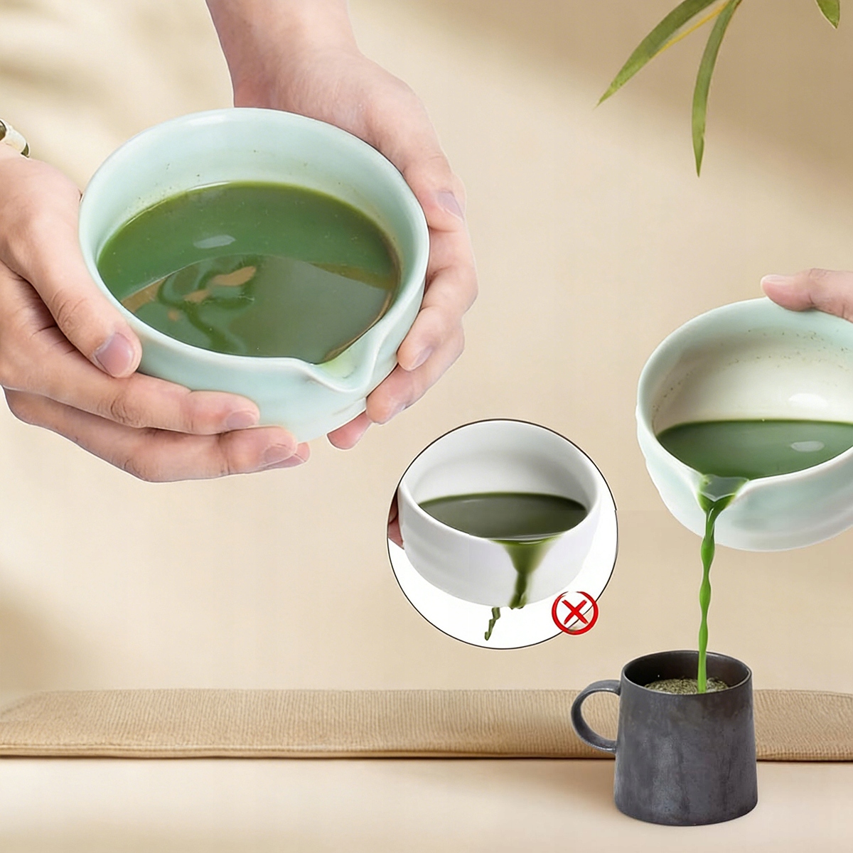 Matcha ruošimo rinkinys 5w1 su chasen šluotele ir chashaku šaukšteliu namų ritualui